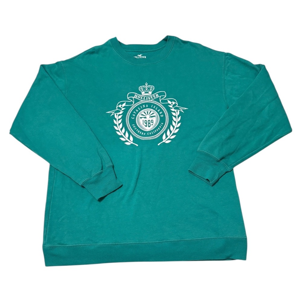 Hollister Womens Y2K Crest Logo‎ Sweater Oversized S Preppy Academic Colorful